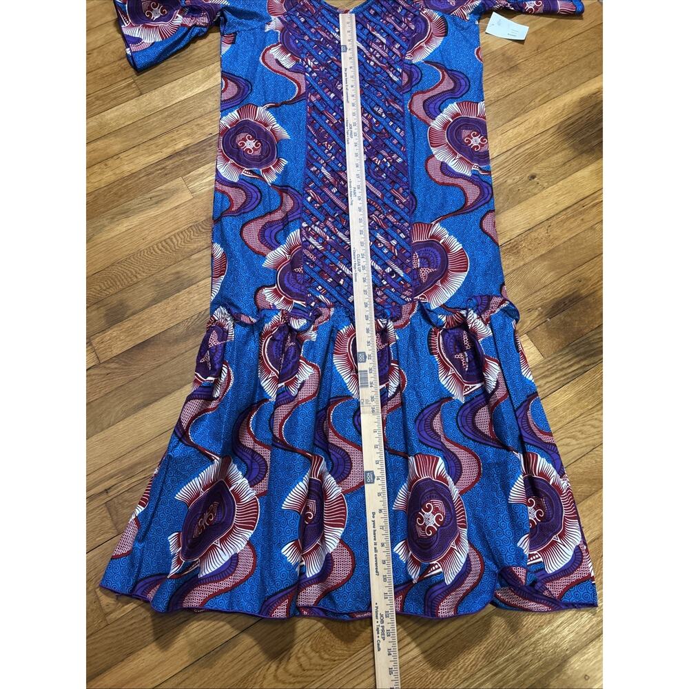 NEW Ankara Dashiki pattern Print Women's sz XL Maxi Dress Boho Handmade In USA - Picture 12 of 13